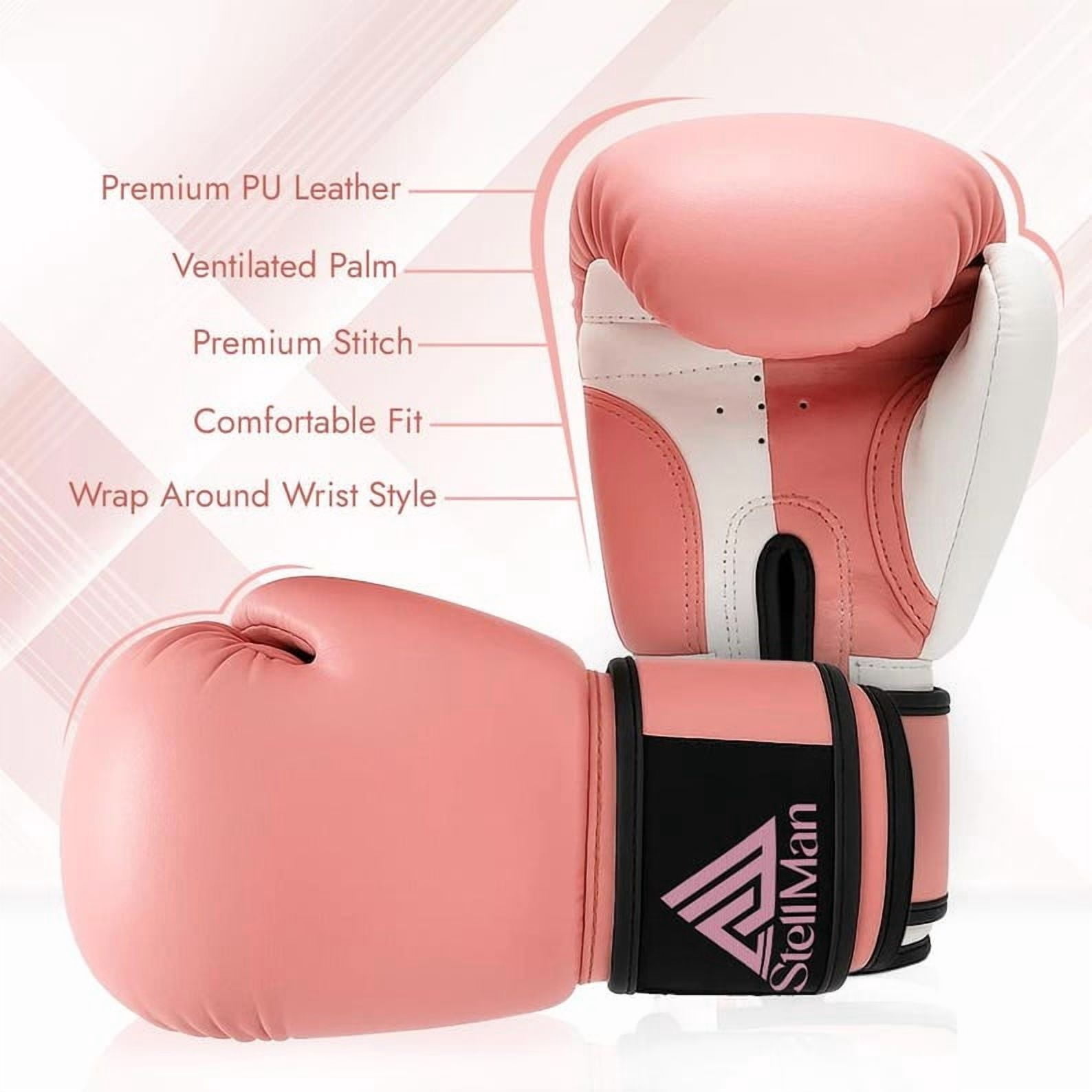 StellMan Boxing Gloves for Kickboxing Sparring Training PU Leather Gloves for Adults