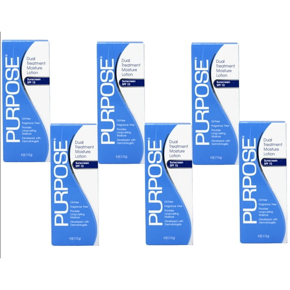 6 Pack - Purpose Dual Treatment Moisture Lotion SPF10 4 OZ Each