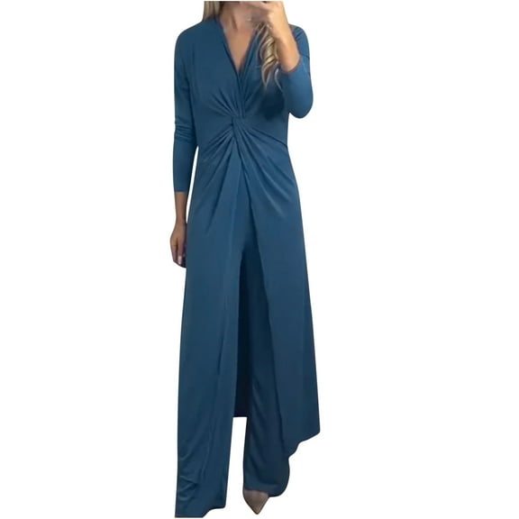 Lindreshi Womens Pajama Sets Women's Casual Loose V-Neck Pants Two-Piece Set for Fold Comfortable Commuting