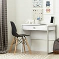 thumbnail image 4 of South Shore Interface Pure White Desk & 1 Flam Black Chair with Wooden Legs Set, 4 of 8