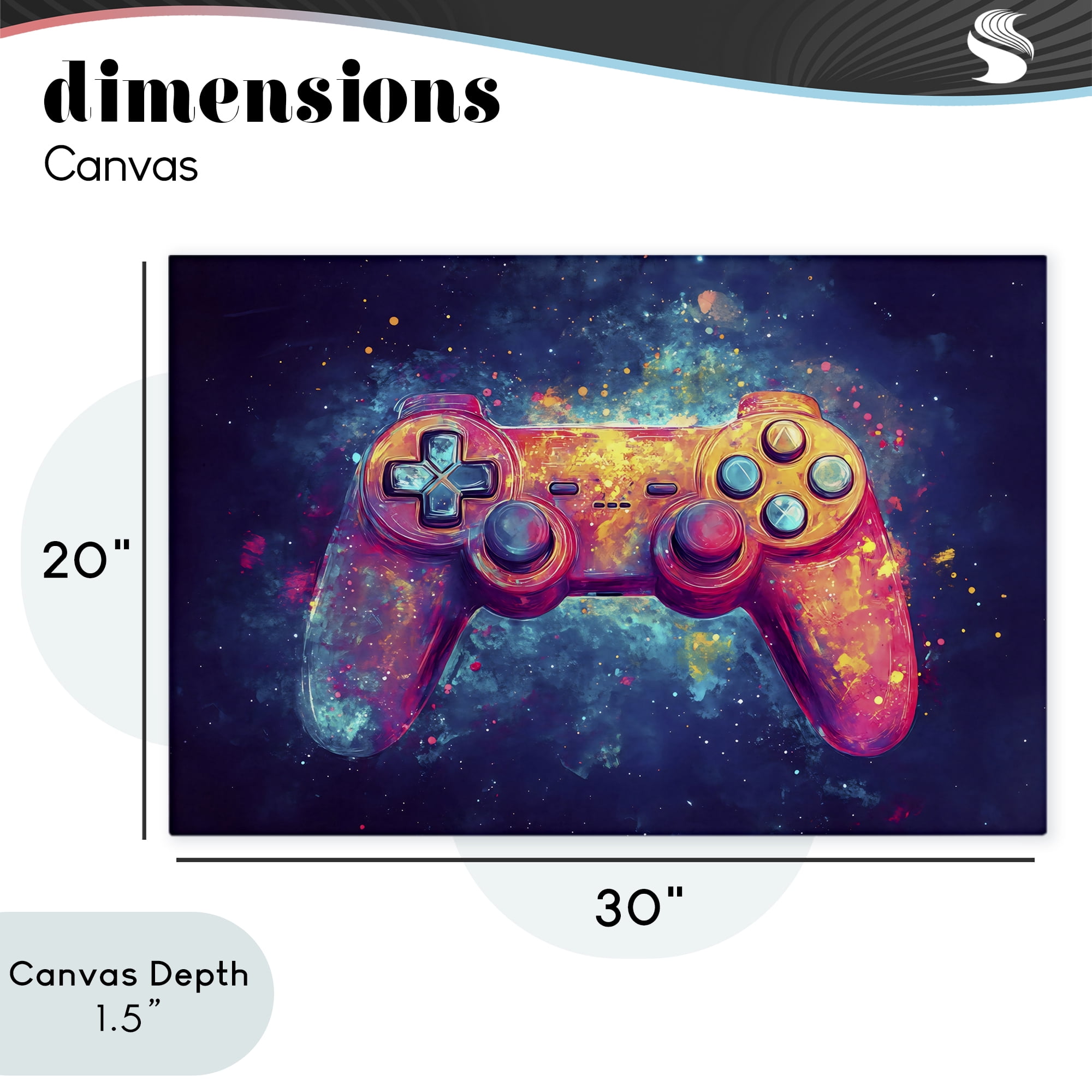 Stupell Industries Futuristic Cosmic Game Controller Canvas Wall Art, design by Creative Studio