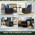 thumbnail image 6 of Outsunny Reclining Rattan 360° Swivel Chair Patio Cushioned Recliner, 6 of 9