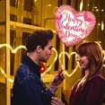 thumbnail image 4 of PMU Valentine's Day Heart Shaped Happy Valentine's Day Pink Chevron 18 Inch Mylar-Foil Balloon Proposal, Special Events, Photo Props Party Decoration and Accessories (5/Pkg) Pkg/1, 4 of 8