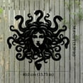 thumbnail image 2 of HELLOYOUNG 15.75x15.2 Inches Gothic Medusa Metal Wall Sculpture Black Iron Art Decor with Exquisite Hairstyle Design Yard & Balcony Christmas Decor, Gothic Home Accent.Wall Sculptures, 2 of 11
