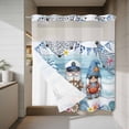 thumbnail image 4 of Ocean Gnome No Hook Shower Curtain with Snap in Liner Nautical Shell Sea Star Flag Flower Blue Wood Grain Waterproof Bathroom Shower Curtain with See Through Top Window for Bathtub 72" x 72", 4 of 9