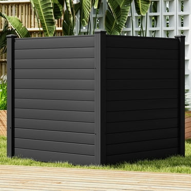 Dextrus 48"W X 48"H 2-Panel Air Conditioner Fence Privacy Screen,Stylish Outdoor Enclosure for Trash Cans or Pool Equipment, Includes Metal Stakes