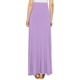 thumbnail image 3 of Made by Johnny Women's Solid Maxi Skirt with Elastic Waist Band L LILAC, 3 of 5