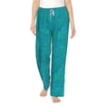 thumbnail image 2 of Goofa Blue Green Glitter Printed Soft Pajama Pants for Women, Wide Leg Comfy Casual Lounge Yoga Pants-Small, 2 of 9
