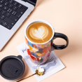 thumbnail image 3 of Topadorn Ceramic Travel Cup High Coffee Cup with Lid and Color Box 17 oz Large, 3 of 4