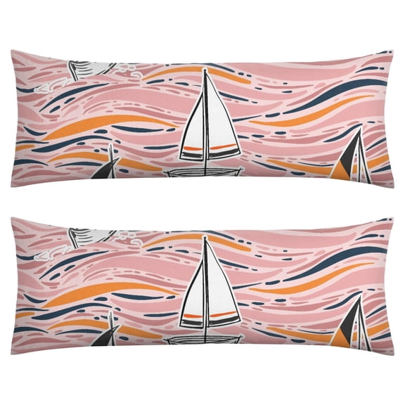 Hawaiian Beach Landscape Body Pillow Cover - Breathable 20x54 Long Pillow Case with Hidden Zipper for Maternity & Sleep