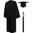 thumbnail image 1 of Toga de graduación universitaria negra y gorro de graduación para adultos 2023 Atuendo unisex para graduación de secundaria, 1 of 5