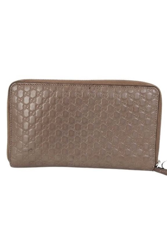 Pre-Owned GUCCI Microguccissima Travel Document Case 391465 Brown Leather Round Organizer...