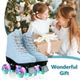 thumbnail image 4 of LPAMEOIU Roller Skates for Women,Flashing-Wheel Double Row Man Quad Skate for Kids(Blue,Women 8/Men 6.5), 4 of 11