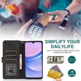 thumbnail image 2 of Asuwish Phone Case for Samsung Galaxy A15 5G/4G Wallet Mobile Accessories Credit Cash Cell Cover with Tempered Glass Screen Protector Flip Zipper Stand Card Holder Slot A 15 G5 15A Women Men Black, 2 of 9