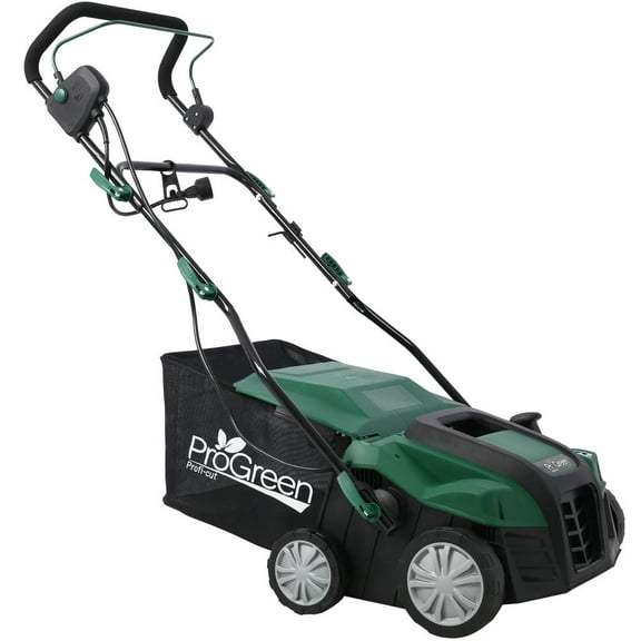 Topcobe 2-in-1 16" Garden Scarifier, 15 Amp Electric Lawn Dethatcher, Removable Collection Bag