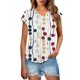 thumbnail image 1 of Eres Más Que una Camisa de Puntuación de Prueba Sexy de Manga Corta Lentejuelas Suelta Camisa de Blusa con Cuello en V, Poliéster, 1 of 8