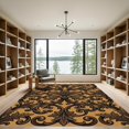 thumbnail image 2 of ODIKA 4'x6' Machine Washable Non-Slip Area Rug, Art Nouveau Gold High Traffic Rug, Gold, 1257096, 2 of 7