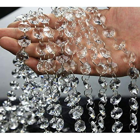Vovov 10 Pack 1000cm 30 5ft Beaded Trim Clear Crystal Garland Chandelier Octagon Canada Vovov 10 Pack 1000cm 30 5ft Beaded Trim, Beaded Crystal Chandelier Garland