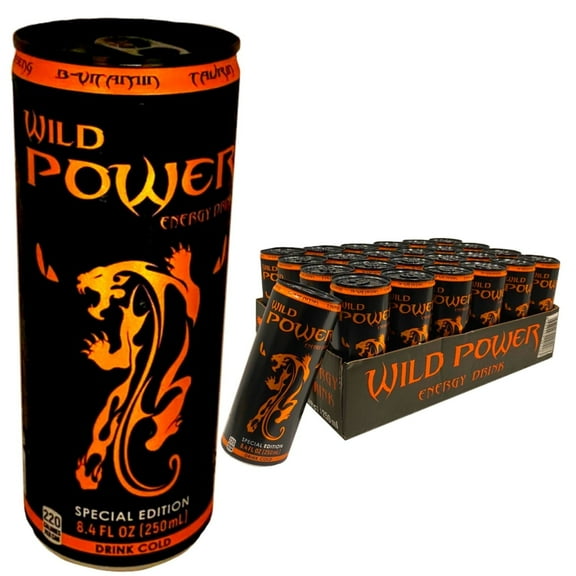 WILD POWER Energy Drink Quick Energy Booster 24 Pack 8.4 fl oz