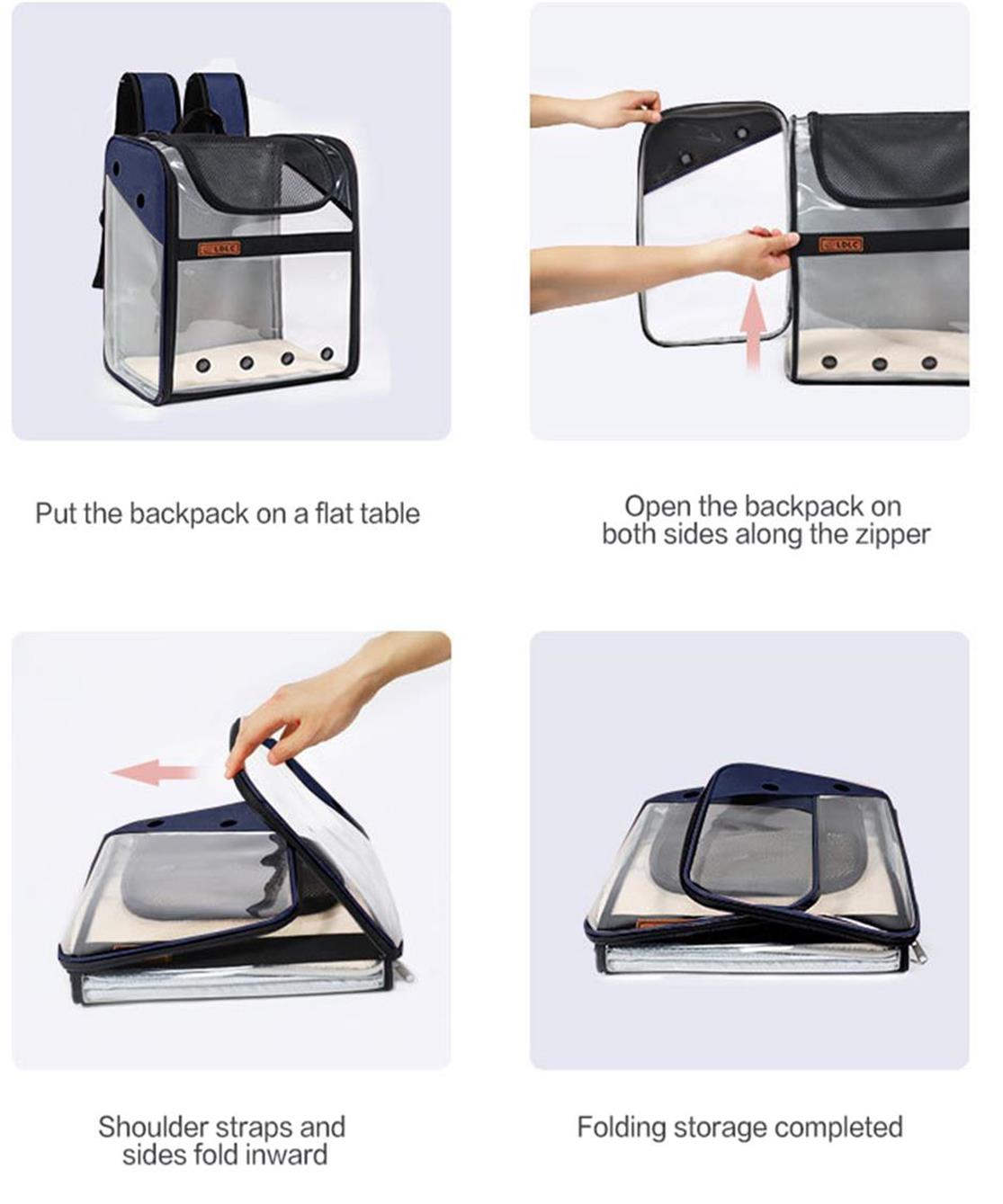 Pet Carrier Backpack for Dogs Cats Wide Use Breathable Round Hole High Quality Material for Shopping(Blue)