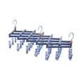 thumbnail image 2 of Clothes Drying Rack Folding Sock Hanger Plastic Folding Multi Head Drying Rack Multi Clips Socks Underwear Hanger Windproof Multifunctional Clothespin Classic Dark Purple 29 Clips, 2 of 8