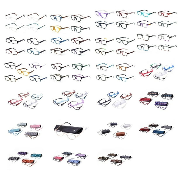 3-Pack Reading Glasses Readers +1.0 To +2.75 Strength - Black Half Frame Foldable