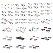 Assorted Styles Unisex Reading Glasses Wholesale Lot of 12 Pairs Plastic and Metal Frame Reader,  1.00