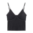 thumbnail image 3 of SNKSDGM Female V Neck Tank Tops for Women Pack White Tank Top Woman Dressy Crop 2025 Women's Summer Lace with Chest Cushion V Neck Suspended Tank Top Short Slim fit Underlay Sleeveless Top One Size, 3 of 3