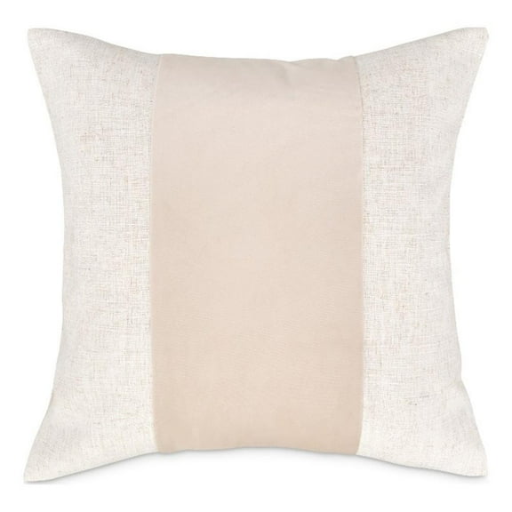 Moonbeam Baldwin 21" Velvet Pieced Square Accent Pillow - Cream in Set of 2