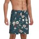 thumbnail image 2 of Balery Vintage Floral Pantalones cortos de pijama de punto de algodón para hombre con cinturilla y bolsillos-4X-Large, 2 of 6