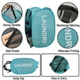 thumbnail image 5 of Buenod Painting Mesh Hamper Collapsible Laundry Basket, 72L, Blue, 5 of 8