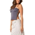 thumbnail image 3 of Blotona Women's Summer Mini Skinny Sling Vest Solid Color Sleeveless Backless Tie Up Crop Tops, 3 of 5