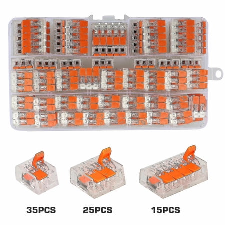75pcs 221-412 Compact Connectors Lever Nut Splicing Connector Conductor ...