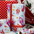 thumbnail image 6 of Christmas Reversible Wrapping Paper Roll for Kids - Santa on Rockets & Polka Dot, Space Theme Gift Wrap for Christmas, New Year Celebration, Holiday, Party - Mini Roll - 17 Inch x 33 Feet, 6 of 12