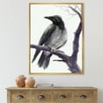 thumbnail image 2 of Designart 'Big Crow Sitting On A Branch' Traditional Framed Canvas Wall Art Print, 2 of 5