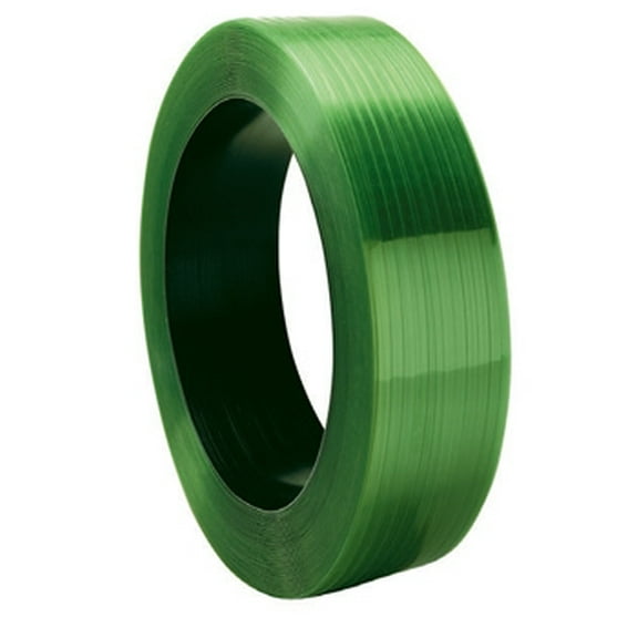 Smooth Waxed Finish Polyester (PET) Banding 1/2" x .028 6,500 ft. Length, 16" x 6" Core