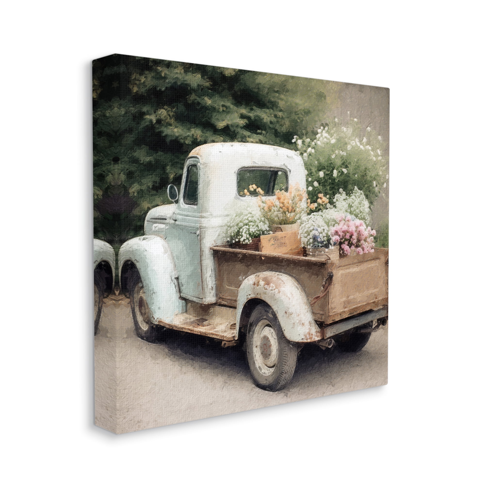 Stupell Industries Country Florals in Truck Transportation Painting Gallery Wrapped Canvas Print Wall Art, 36 x 36