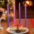 thumbnail image 3 of HZXC-4 Pcs LED Flameless Christmas Advent Candle Set Purple Pink Taper Candles for Church Advent Wreath Rituals Holiday, 10 Inch(Melted), 3 of 4