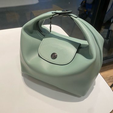 L Champ Mini Handheld Dumpling Bag | Leather Lunch Box Tote | Bento Bag for On-the-Go Meals