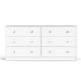 thumbnail image 3 of Levan Home 6-Drawer Contemporary Engineered Wood Double Dresser in White, 3 of 13