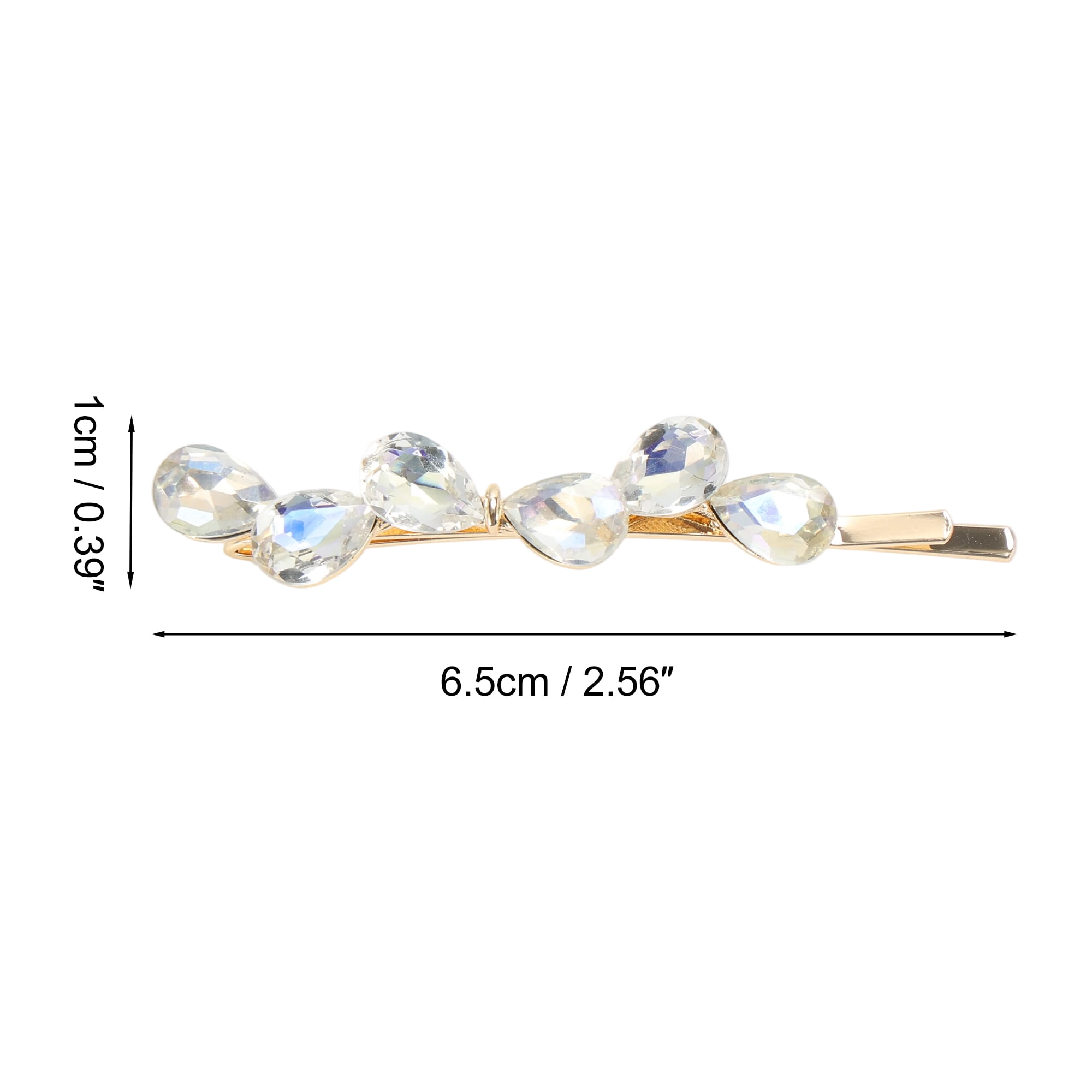 Unique Bargains 2Pcs Faux Crystal Bobby Pin Fashionable Hair Styling White