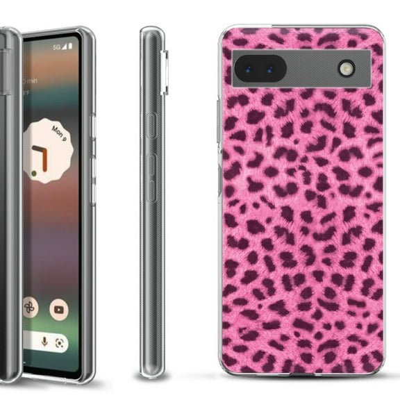Slim-Fit Gel TPU Phone Case for Google Pixel 6a, by OneToughShield ® - Cheetah Pink