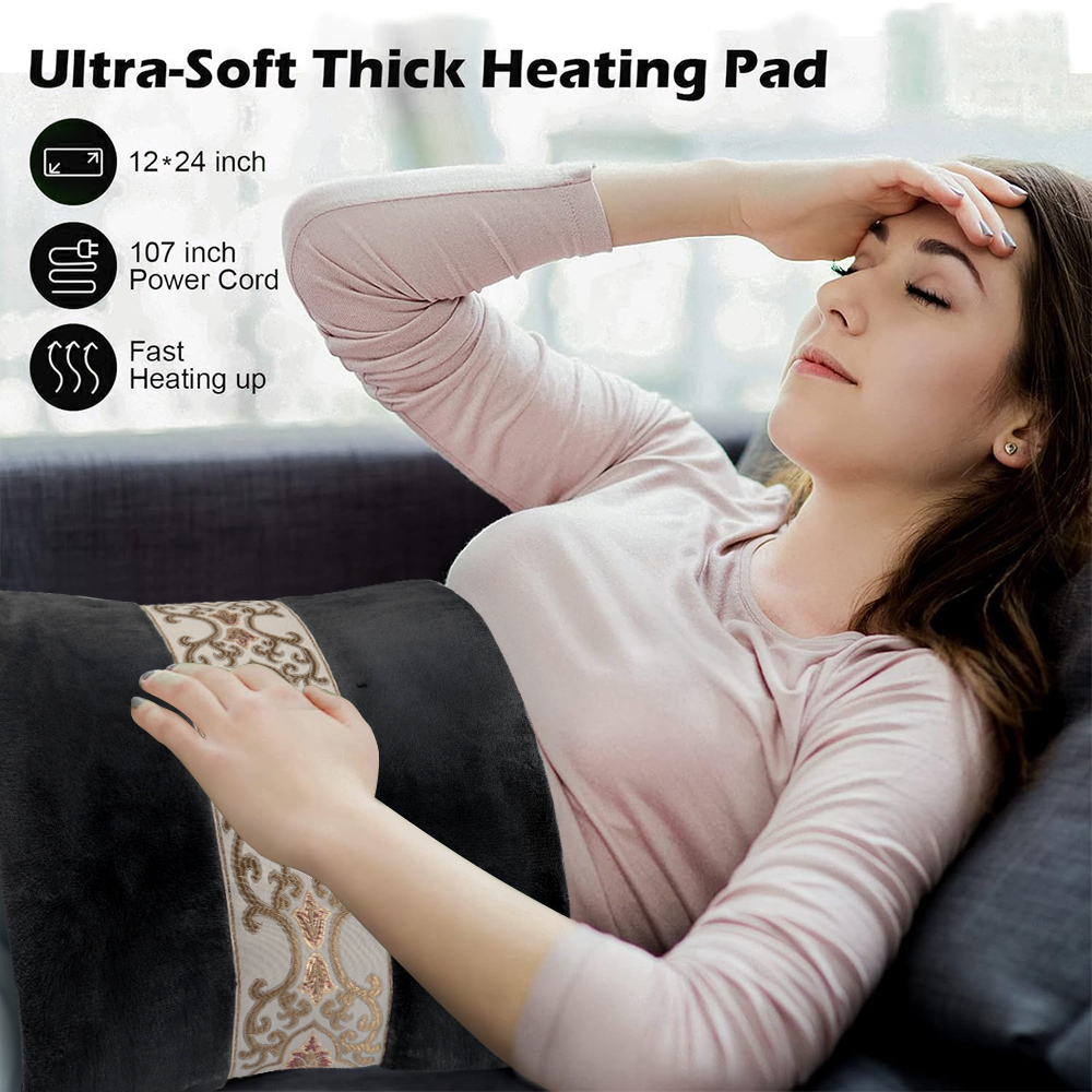 Kibhous Heating Pad 12"×24" Black with 10 Settings photo 2