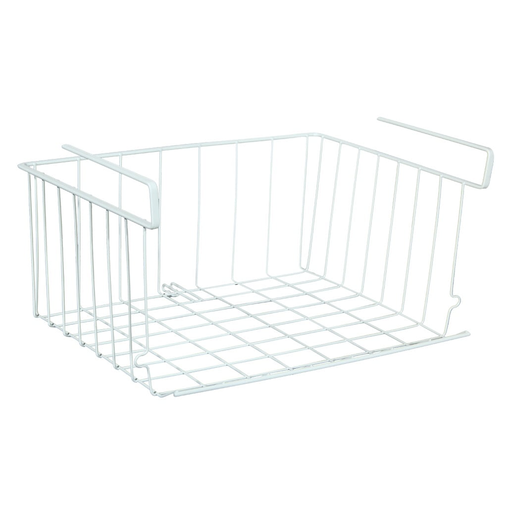 Under Shelf Basket,1 Pack Under Storage , White Wire Under