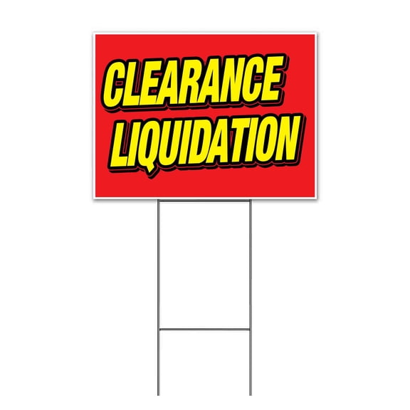 Clearance Liquidation (18" x 24") Yard Sign, Includes Metal Step Stake