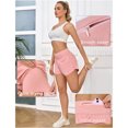thumbnail image 4 of Women High Waisted Running Shorts, Quick Dry Yoga Gym Shorts with Liner Zipper Pocket, Casual Athletic Sports Shorts, 4 of 5