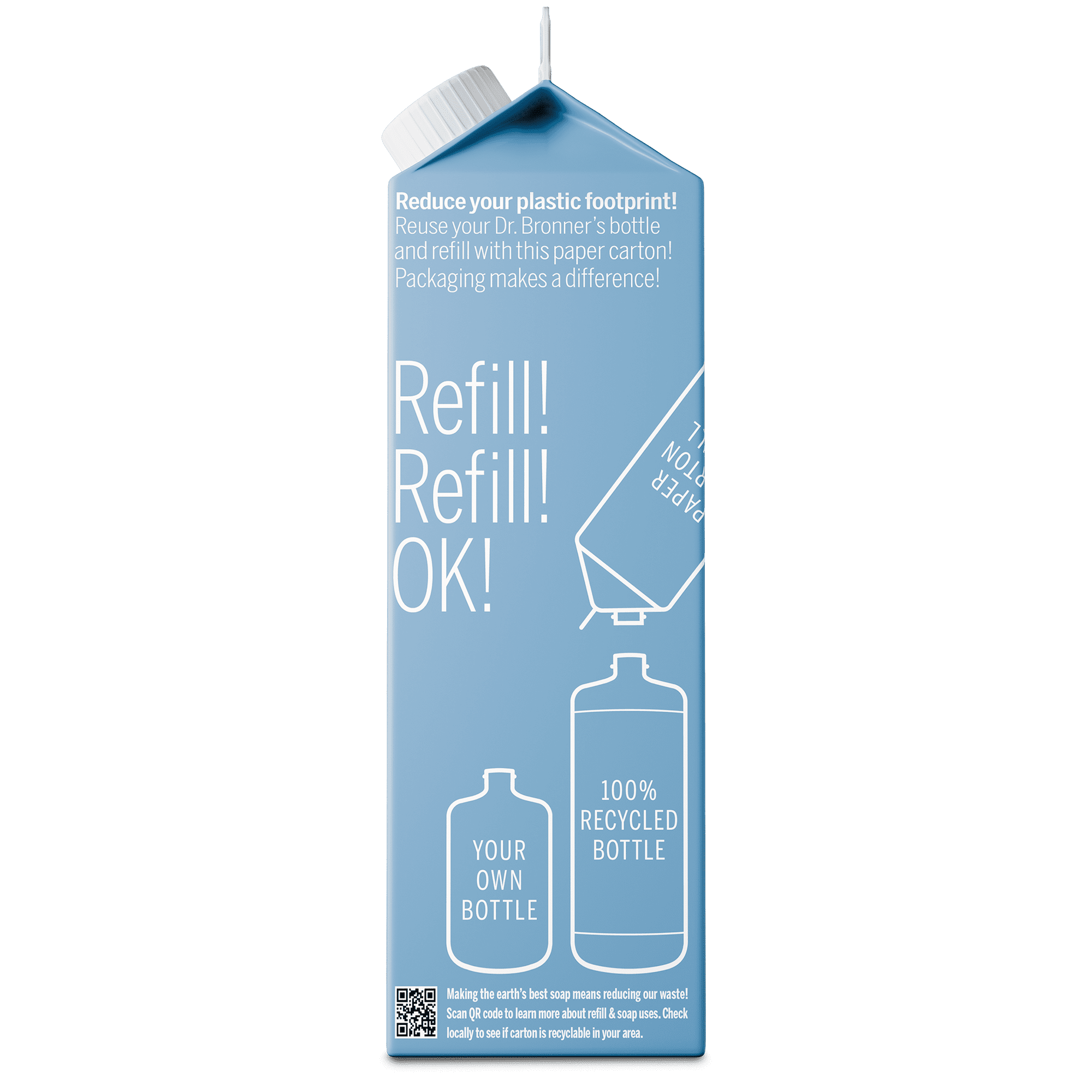 Dr. Bronner's Magic Soap Refill - Baby Unscented - Pure-Castile Liquid Soap Carton - 32 oz – for face, body wash, hands