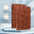 thumbnail image 4 of FJLBDE Case for Samsung Galaxy Tab S8 Plus/S7 FE/S7 Plus, Embossed Flower PU Leather Flip Wallet Folio Stand Cases Cover with Pencil Holder, Brown, 4 of 7