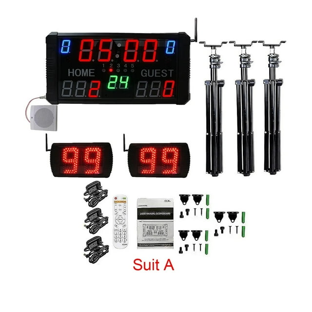 LED Basketball Scoreboard Digital Sports Stopwatch With Wireless Remote Control