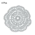 thumbnail image 3 of Crochet Doilies, 4Pcs 4" Cotton Woven Fabric Coasters, Lace Round Handmade Coasters with Floral Pattern for Wedding Party Decoration (Light Gray), 3 of 5